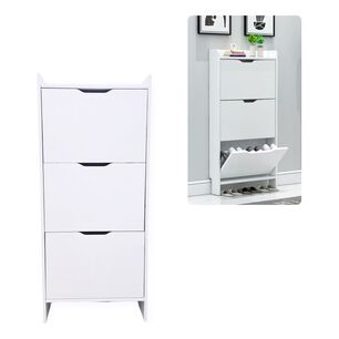 Zapatero Blanco Organizador 3 Niveles Dise&ntilde;o Compacto