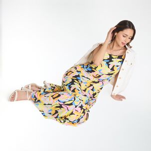 Vestido B&aacute;sico Largo Sin Mangas Cuello V Mujer Kimera