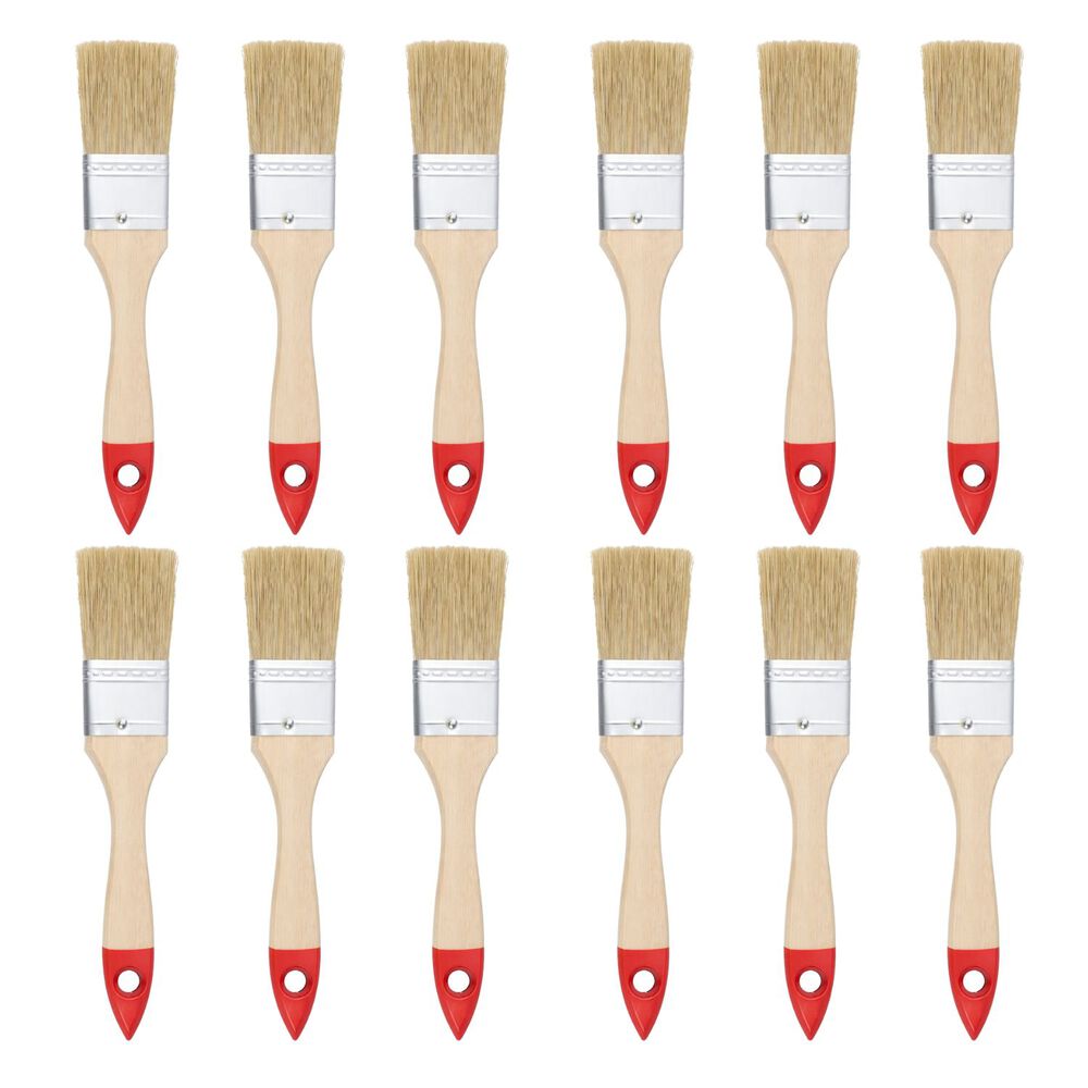 Set 12 Brochas Mango Madera 1.5 Pulgadas Para Pintura image number 0.0
