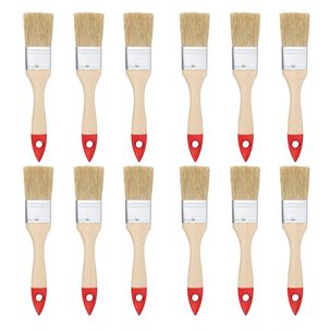 Set 12 Brochas Mango Madera 1.5 Pulgadas Para Pintura