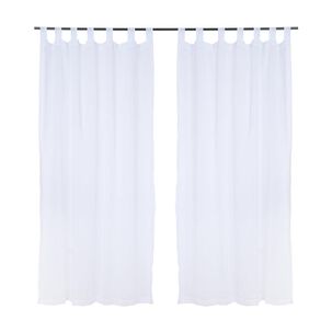 Set Cortinas Velo Lino-presilla 140x220 Blanca