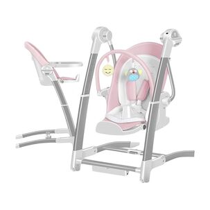 Silla De Comer Y Columpio Mecedor Lujoso Lubabycas Rosada