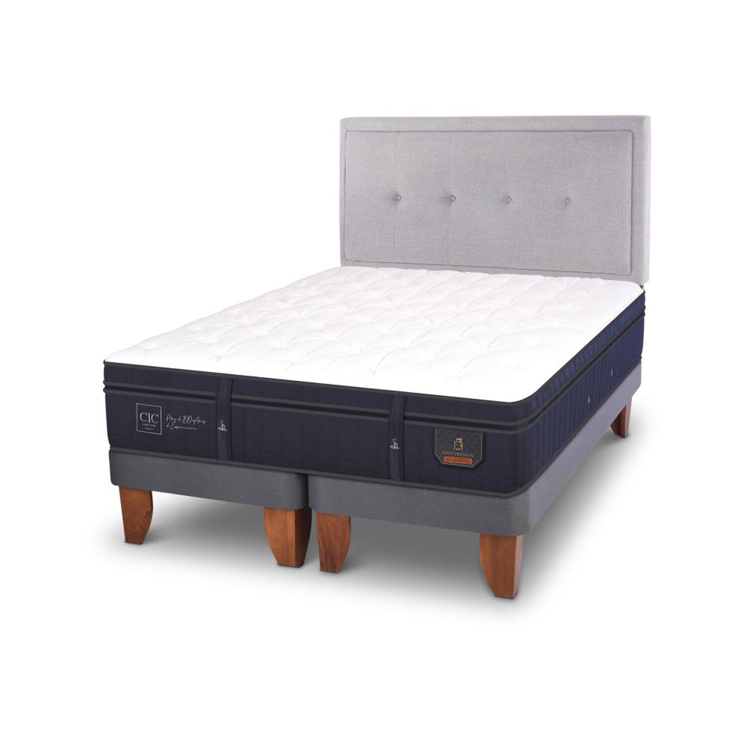 Cama Europea Cic Super Premium / 2 Plazas / Base Dividida + Respaldo image number 3.0