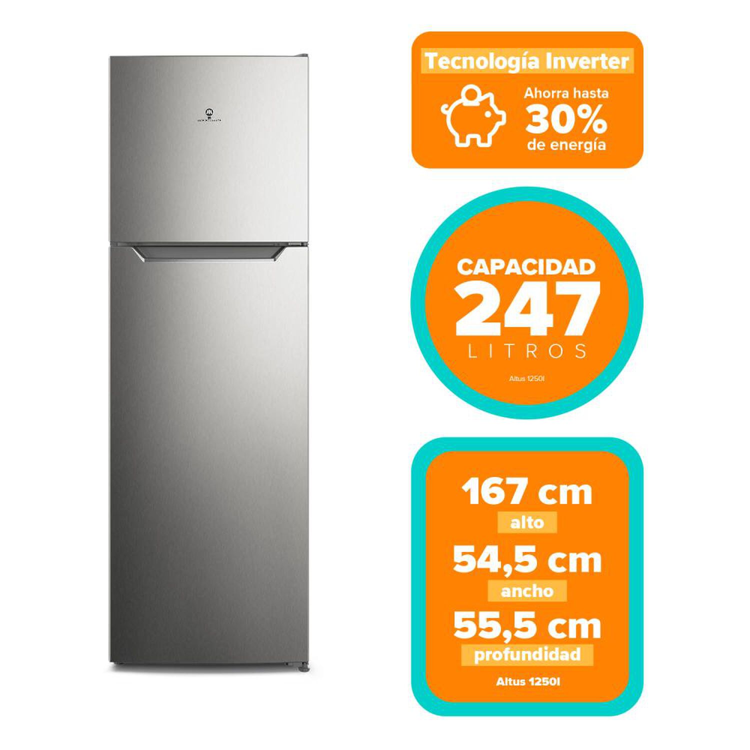 Refrigerador Top Freezer Mademsa Altus 1250i / No Frost / 247 Litros / D image number 7.0
