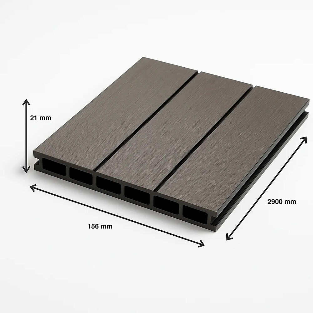 Pack De 5 Revestimientos Siding Wpc Exterior Color Madera Oscura image number 3.0