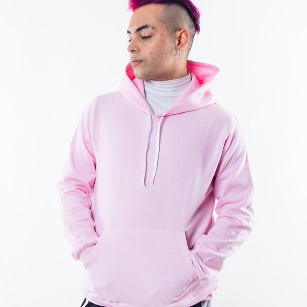 Poleron Pink Canguro Hombre Relaxed Fit Para Estampar image number 3.0