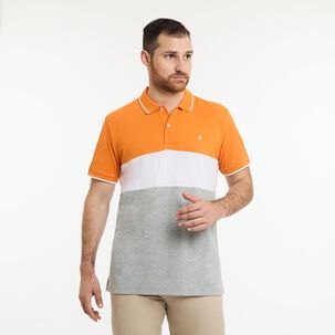 Polera Bloque Color Regular Manga Corta Cuello Piqué Hombre Herald