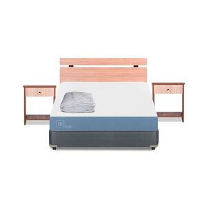 Cama Americana Cic Excellence / 2 Plazas / Base Normal + Set De Maderas + Plum&oacute;n