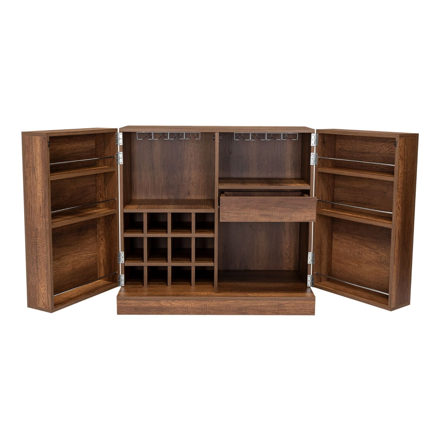 Bar Extensible 12 Botelleros 2 Puerta Fm-012o Caf&eacute; Oscuro image number 2.0