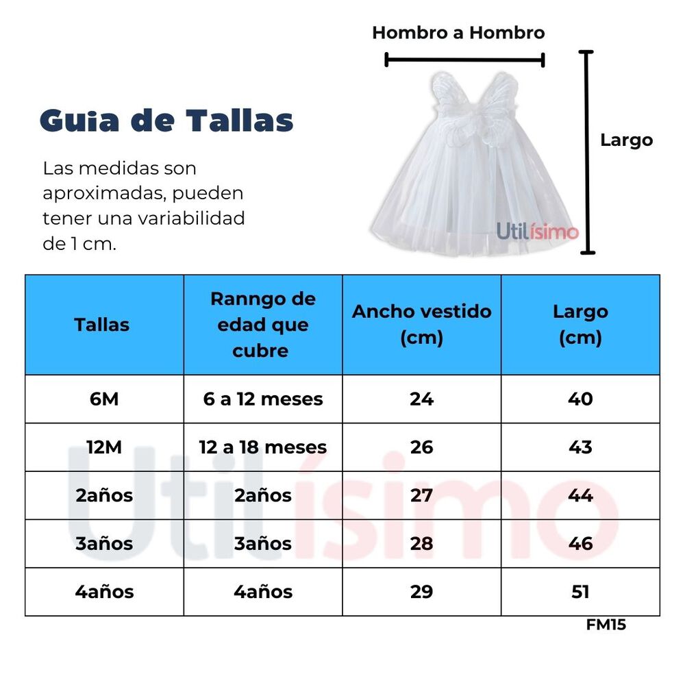 Vestido Tut&uacute; Para Ni&ntilde;a 6 Meses A 4 A&ntilde;os Dulce Mariposa image number 2.0