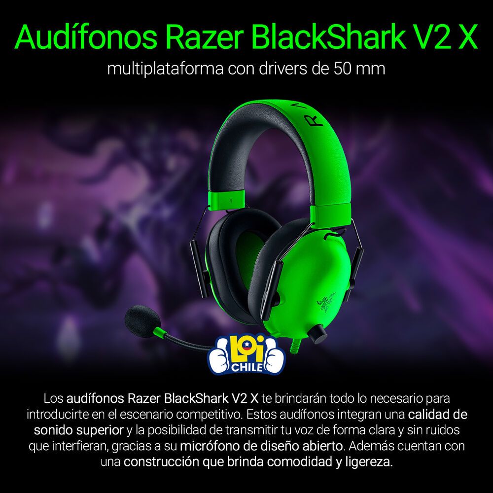 Audífonos Gamer Razer Blackshark V2 X Green image number 4.0