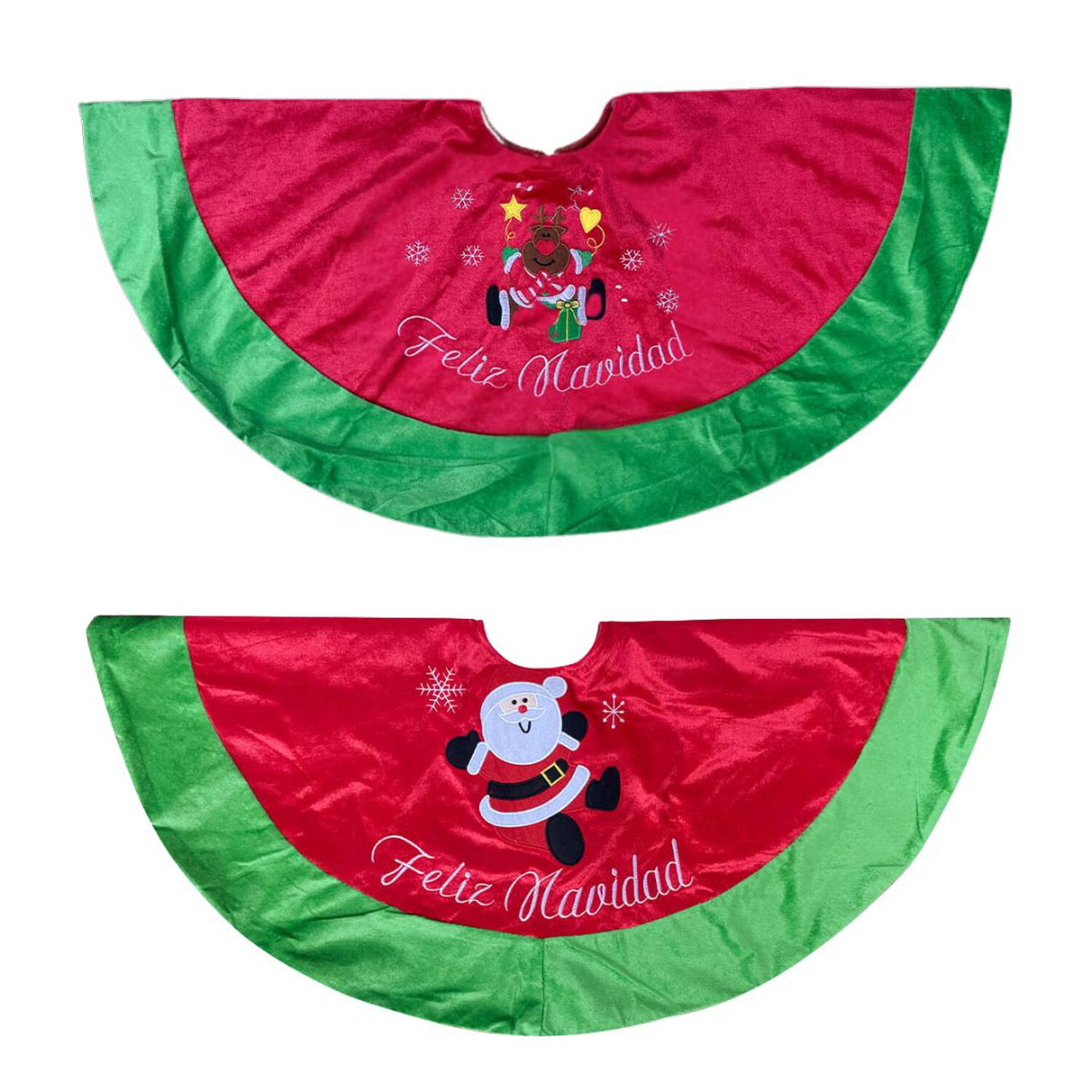 Fald&oacute;n Pie De &Aacute;rbol Navidad 90 Cm Di&aacute;metro Estampado Rojo Y Verde image number 5.0
