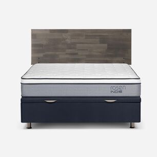 Cama Ba&uacute;l Rosen Indie / 2 Plazas / Base Normal + Respaldo Tabor Grafito