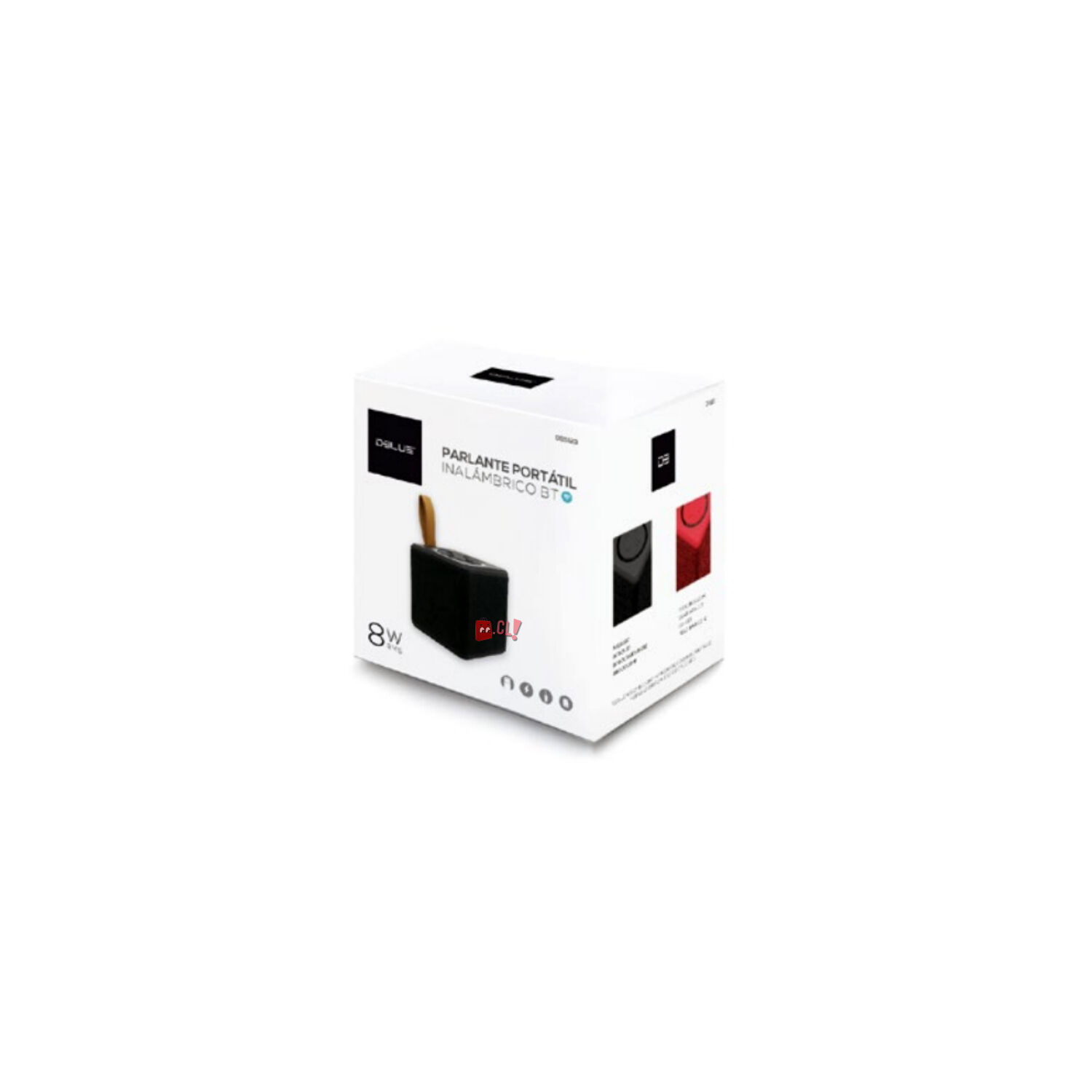 Parlante Bluetooth Port&aacute;til Cuadrado 8w Color Negro - Ps image number 1.0