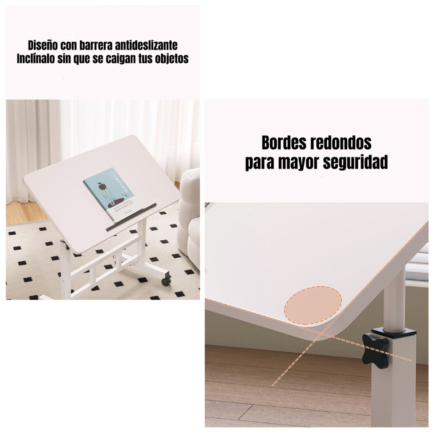 Escritorio Plegable Hatch 80x40cm Con Barrera Antideslizante image number 3.0