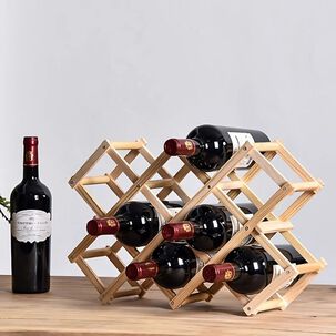 Estante Para 10 Botellas De Vino Plegable