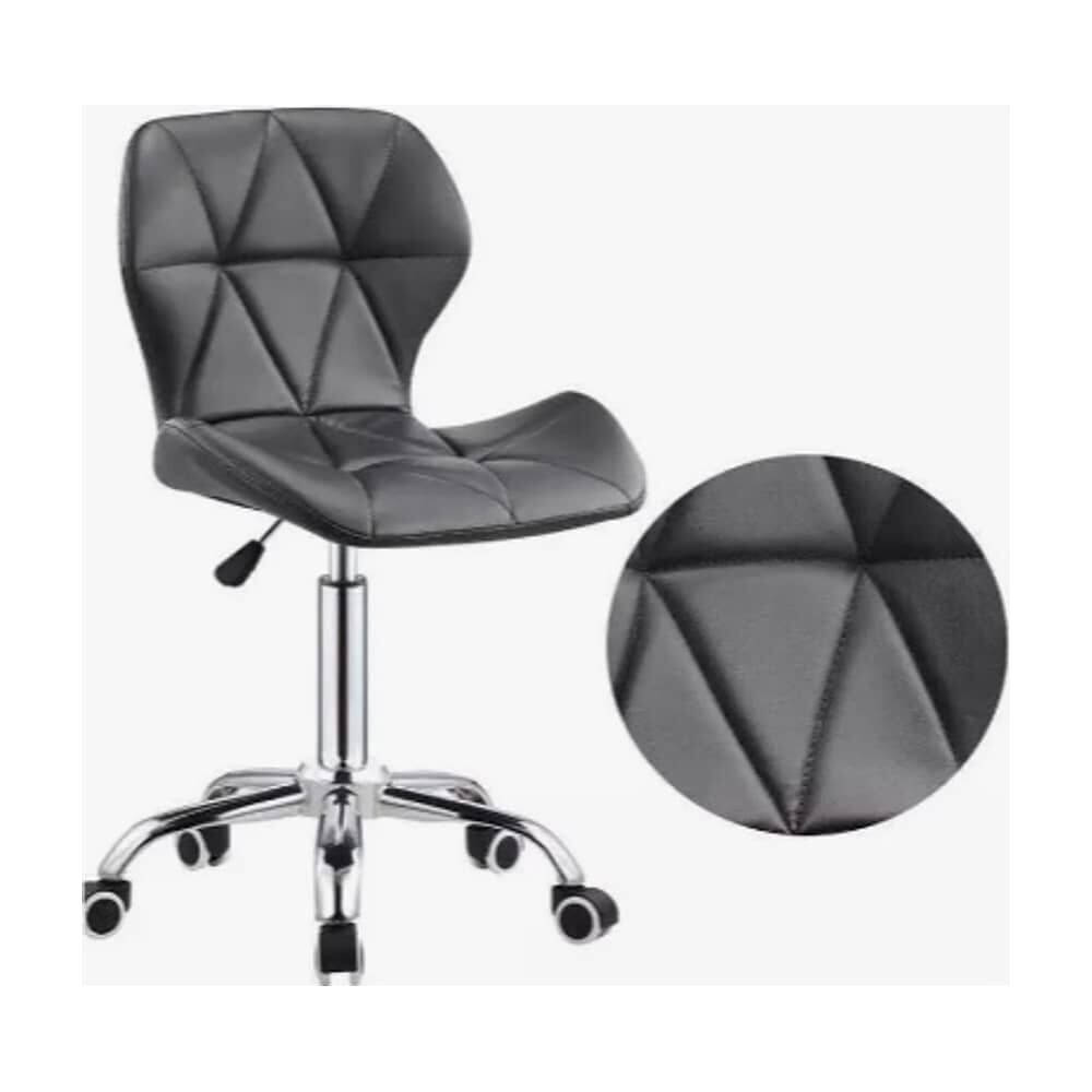Silla De Escritorio Mariposa Giratoria Acolchada Color Negro image number 1.0