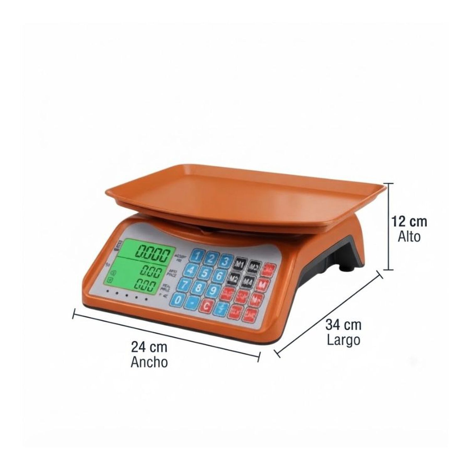 Balanza Digital Comercial 40kg Recargable Con Pantalla Lcd Naranja image number 3.0