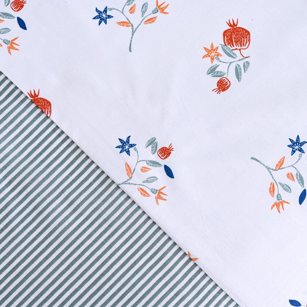 Juego De S&aacute;banas American Family Citrus Azul / 1.5 Plazas / 144 Hilos image number 2.0