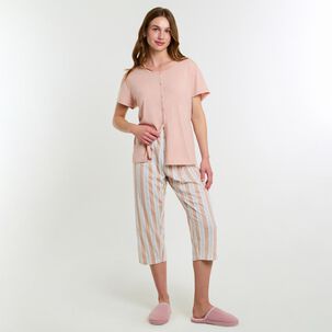 Pijama Capri Manga Corta Mujer Lesage