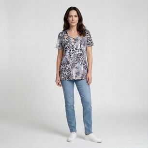 Polera Manga Corta Cuello Redondo Mujer Lesage