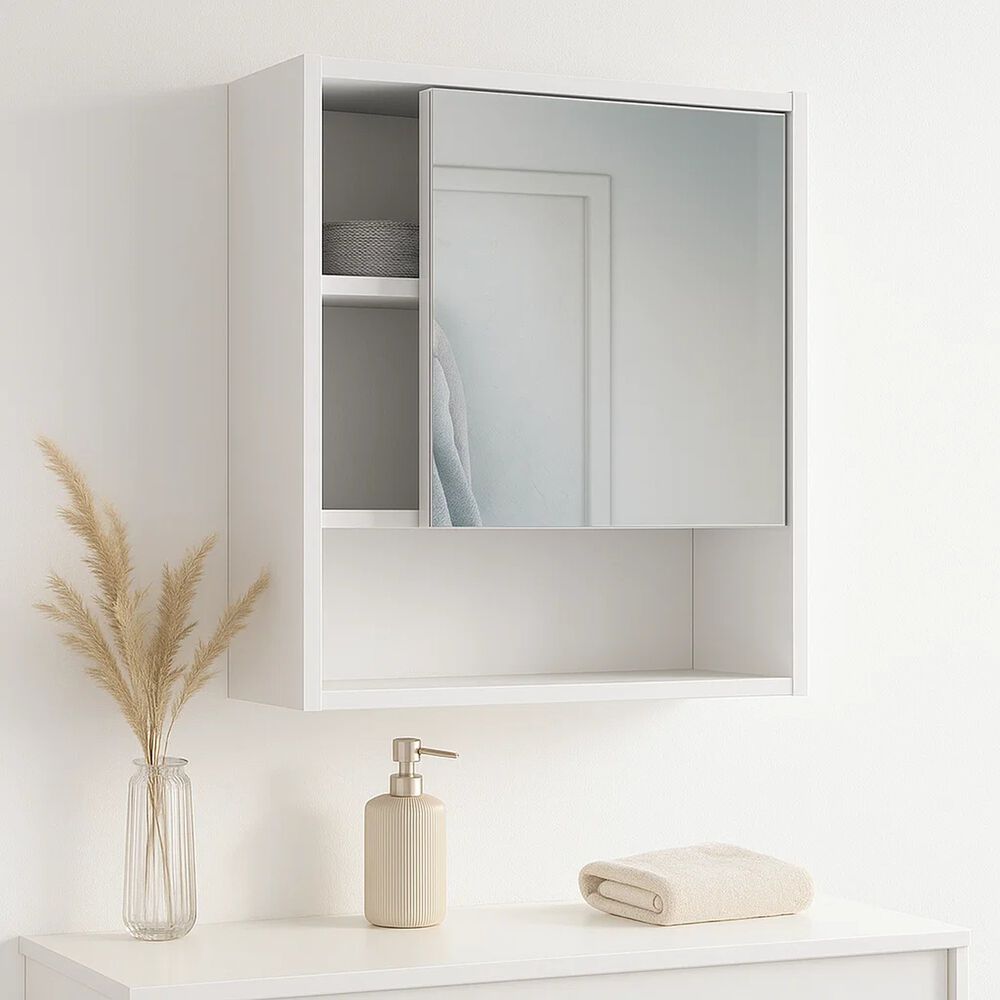 Estante Repisa De Ba&ntilde;o Con Espejo 40x15x50 image number 1.0