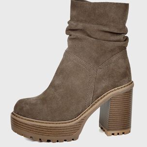 Botín Cuero Damas Taupe
