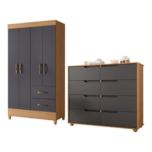 Combo Closet 4 Puertas +c&oacute;moda Dob 271035+276033 Vekkahome