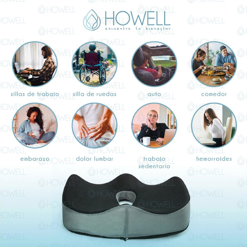 Cojín Ortopédico De Asiento Lumbar Howell Antideslizante image number 8.0