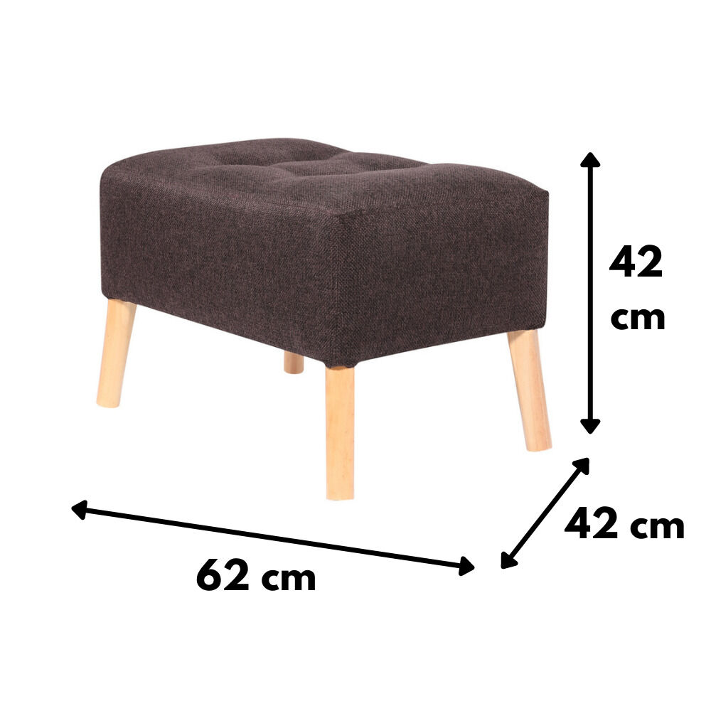 Pouf Petrum Café Moro Omega 62x42x42 Cm Máxima Design image number 2.0