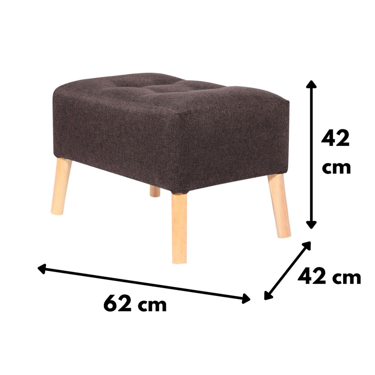 Pouf Petrum Caf&eacute; Moro Omega 62x42x42 Cm M&aacute;xima Design image number 2.0