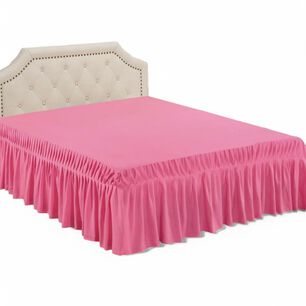 Faldon Para Cama De 2 Plazas Color Rosado