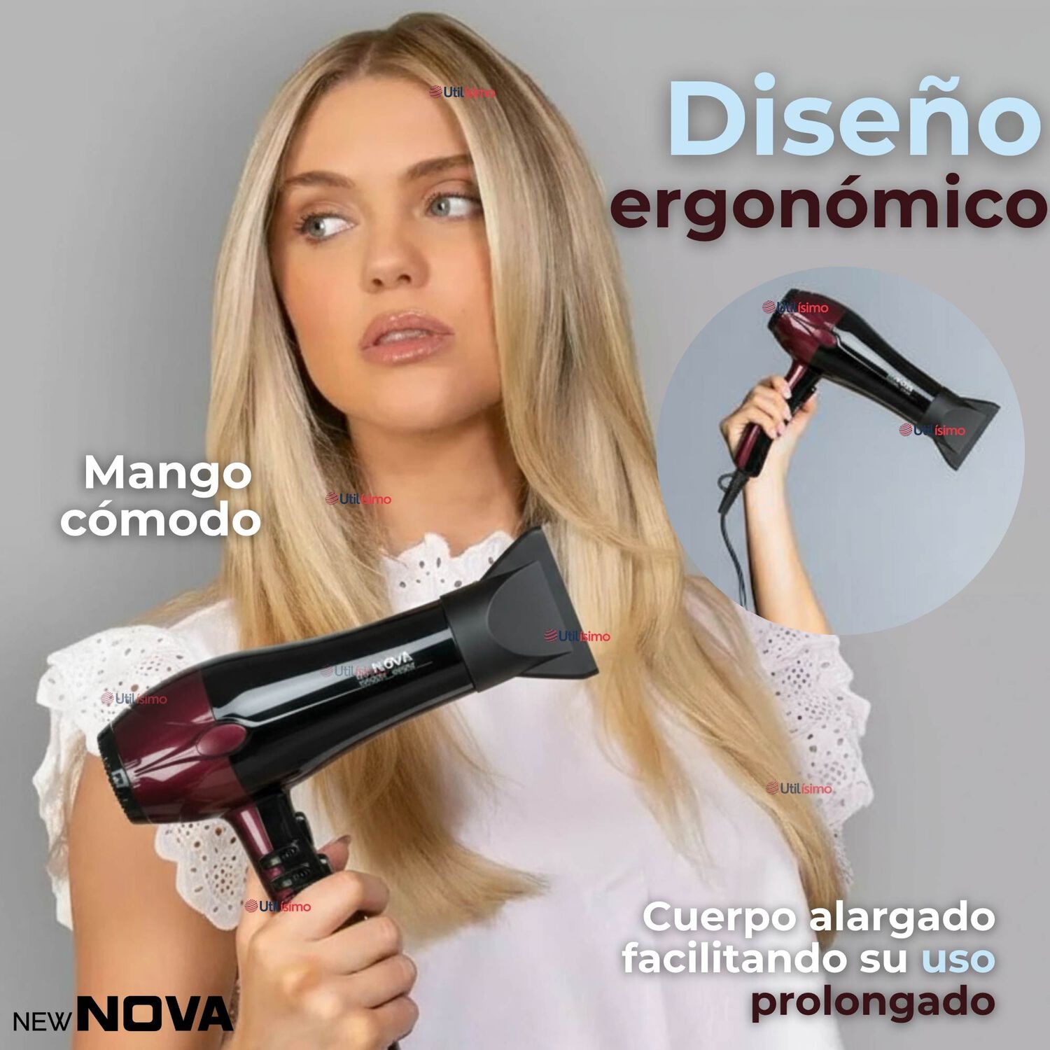 Secador De Pelo Alta Potencia Profesional 5000w Cabello Peluquer&iacute;a Rojo image number 4.0