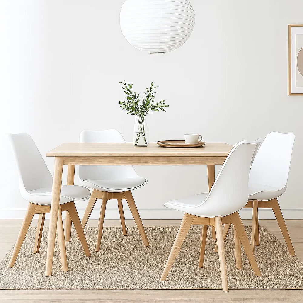 Pack De 4 Sillas Tulip Acolchadas Blancas image number 2.0