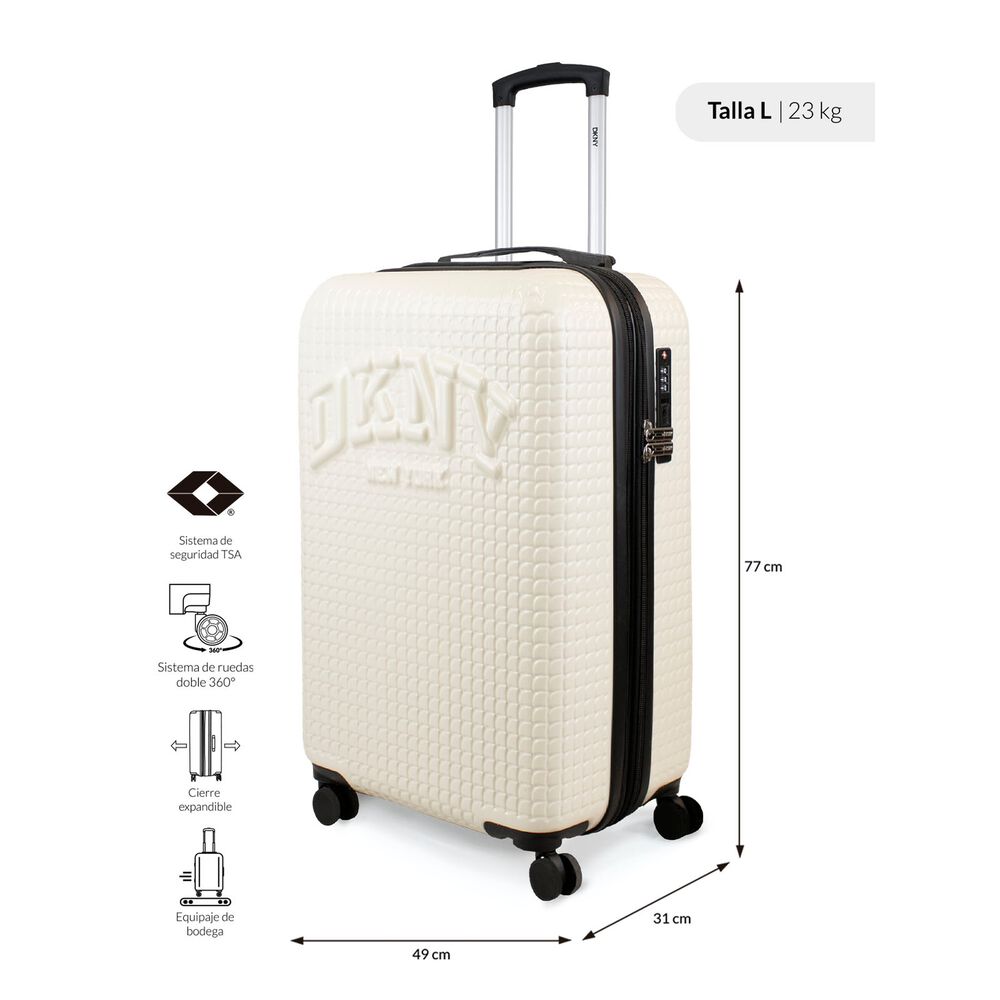 Pack 2 Maletas Donna Karan Hot Town M 20k + L 23k Blanca Dkny image number 3.0
