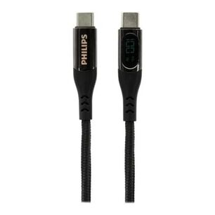 Cable Usb C A Usb C Led 120cm Negro Dlpc9100b/71