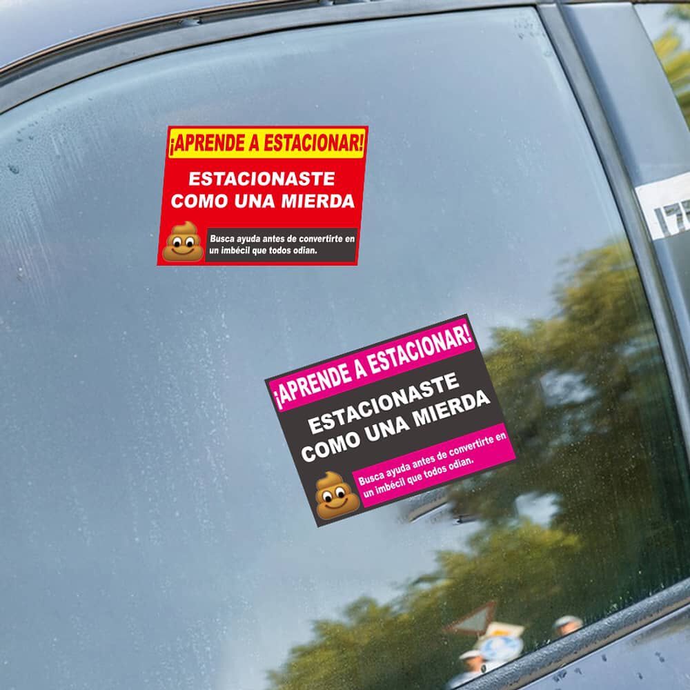 Pack Sticker Pegatinas Divertidas De Advertencia Estacionar image number 1.0