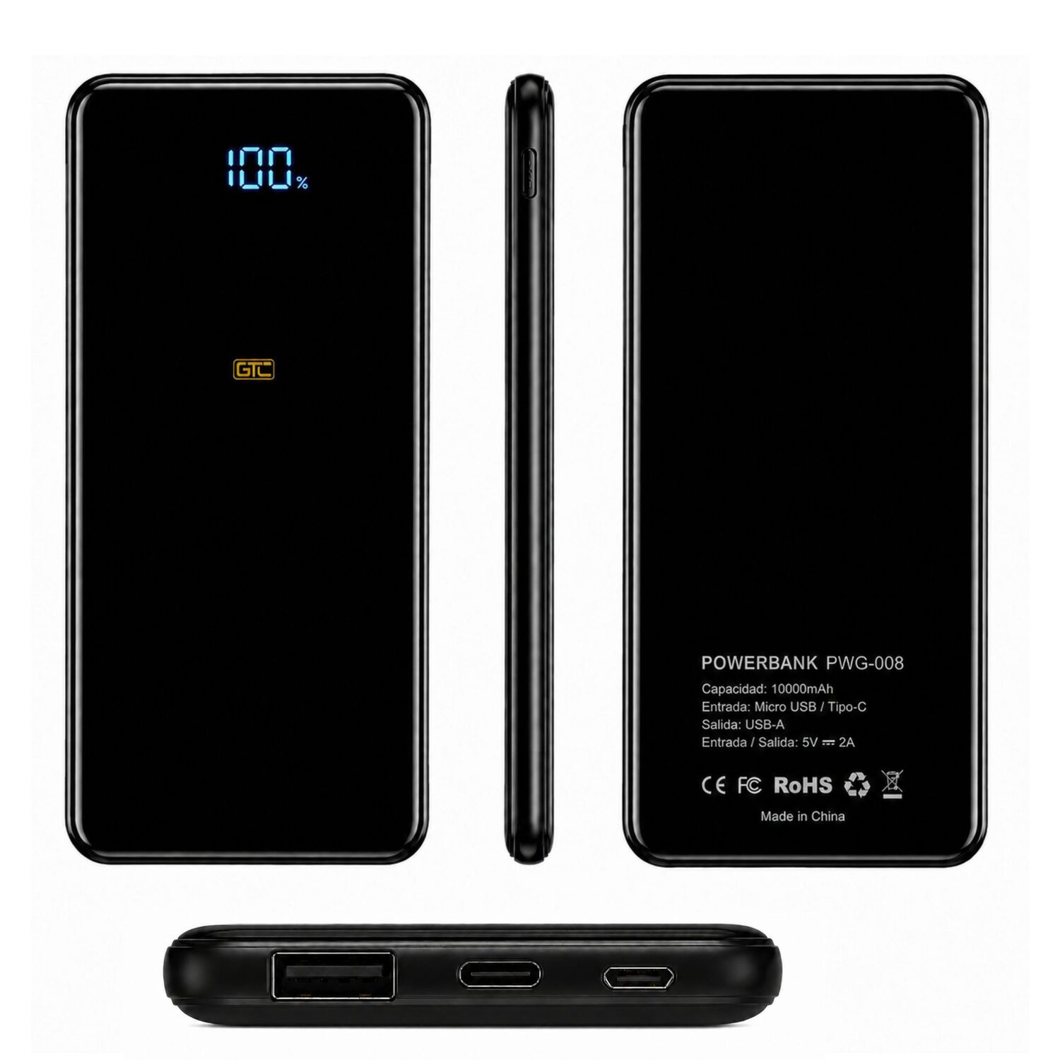 Powerbank Ultra Delgada De Carga Rapida 10.000mah image number 6.0