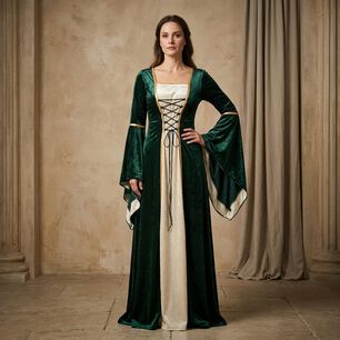 Disfraz Medieval Renacentista Mujer Vestido Largo G&oacute;tico