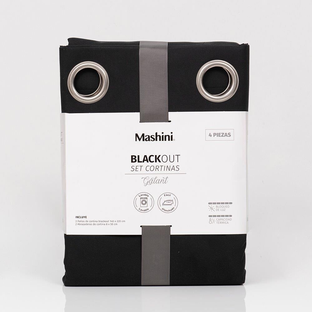 Set Cort. Blackout Arg 140x220 Cms Negro image number 2.0