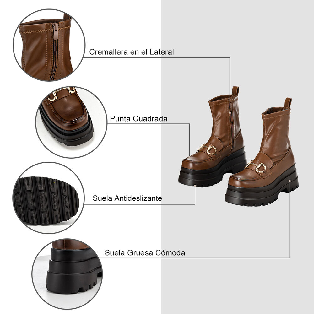 Botin Camel Casual Mujer Weide Czy578 image number 6.0