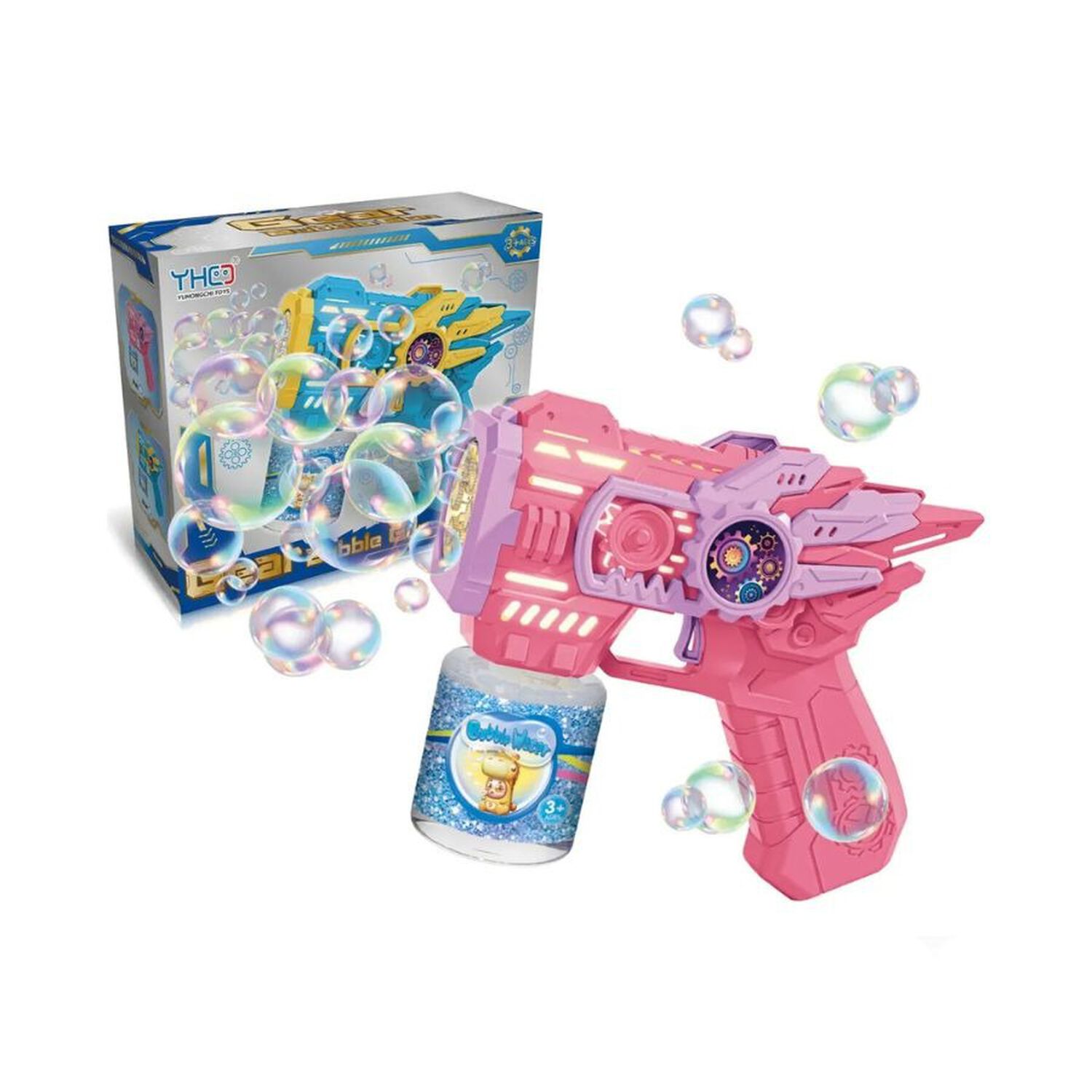 Pistola De Burbujas El&eacute;ctrica Luces Gear Bubble Gun Ni&ntilde;os image number 1.0