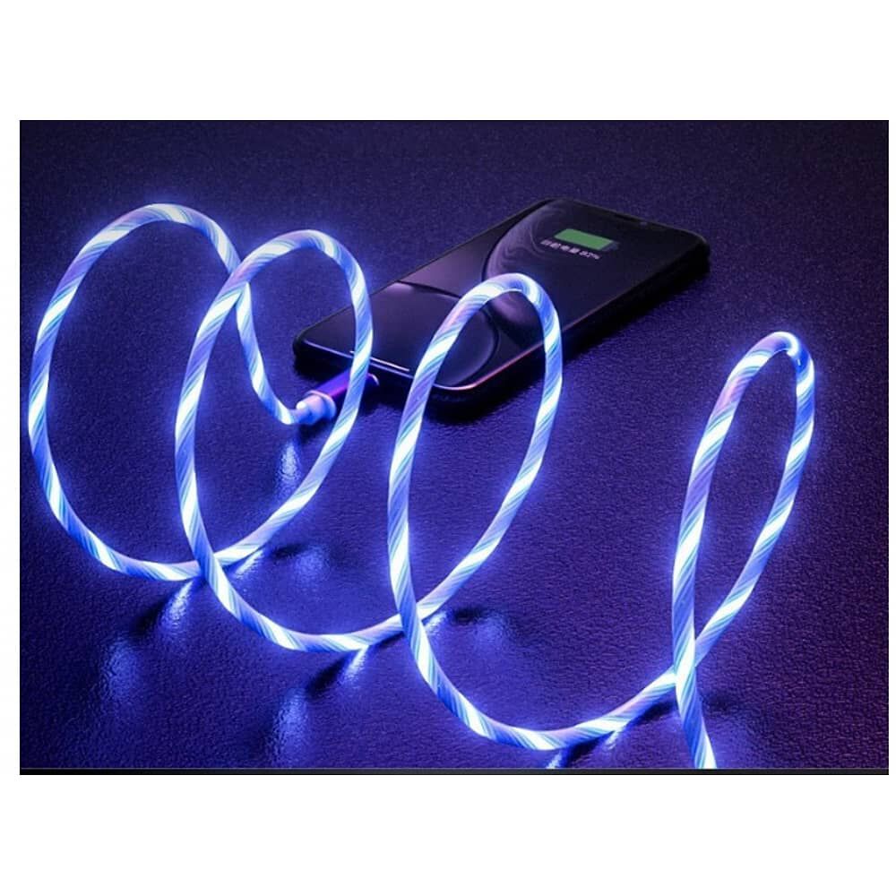 Cable De Carga Para Celular 3 En 1 Tipo C Brillante Luz Led Compatible Para Iphone Magnetico Compatible Ligthing Micro Usb Carga R&aacute;pida image number 7.0