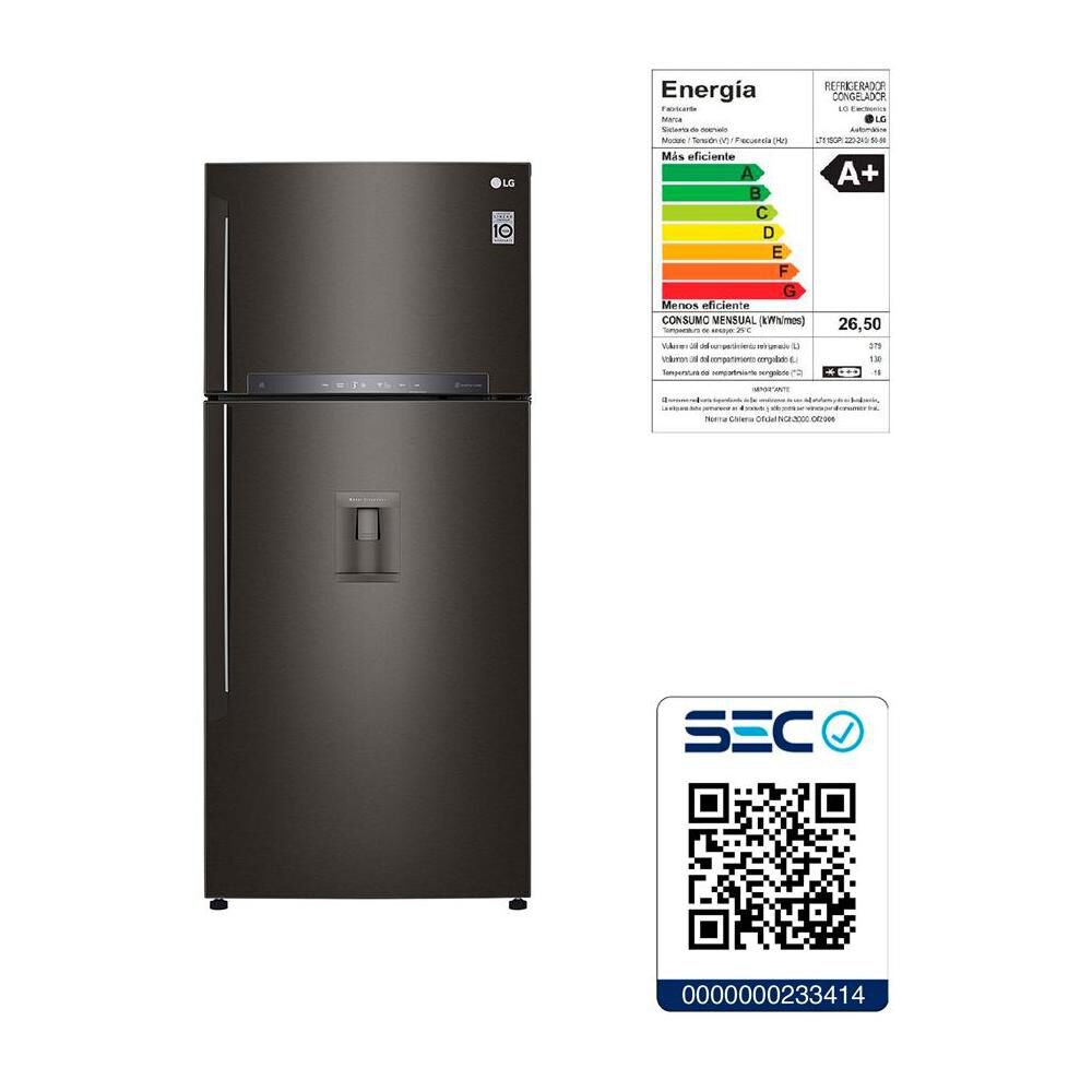 Refrigerador Top Freezer LG LT51SGD / No Frost / 509 Litros / A+ image number 11.0