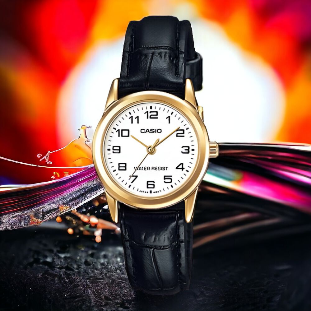 Reloj Casio De Mujer Cuero Negro Ltp-v001gl-7budf Classic image number 2.0