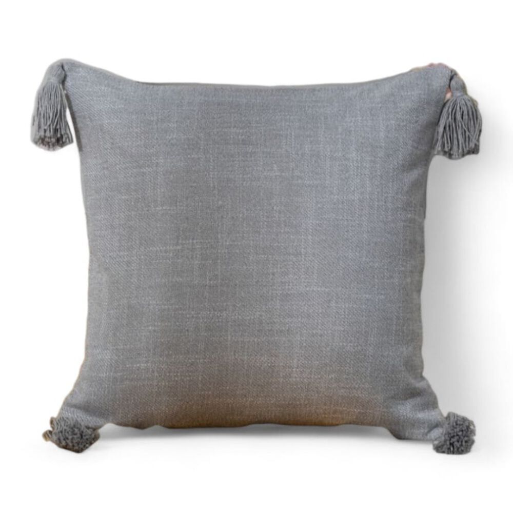 Funda De Lino Lisa Con Pompones Medida 45cm X 45cm Fl-2 image number 0.0