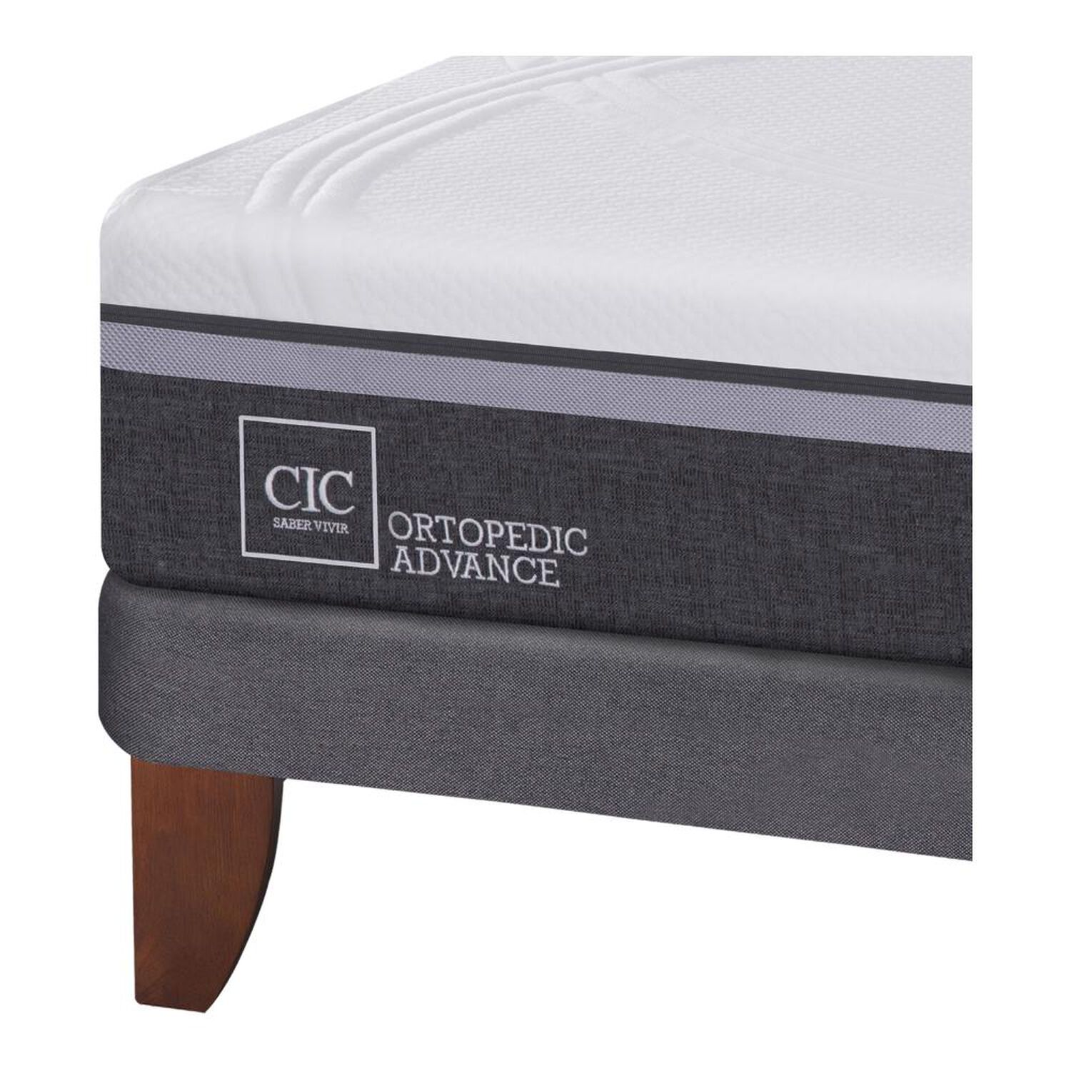 Cama Europea Cic Ortopedic Advanced / King / Base Dividida  + Set De Maderas image number 2.0