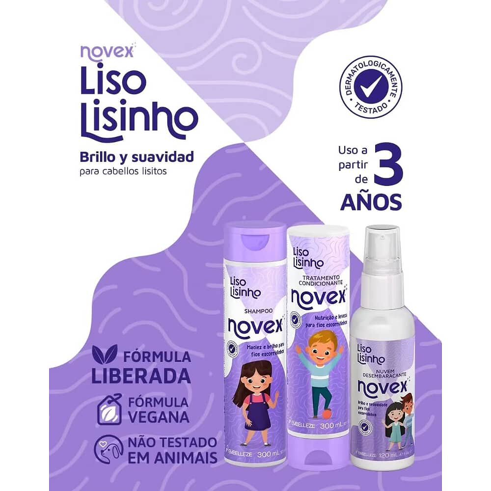 Desenredante De Cabellos Ni&ntilde;os Liso Lisinho Novex 120ml image number 3.0