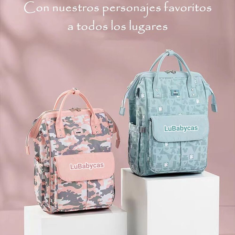 Mochila Pañalera Maternal Con Accesorios Rosada Lubabycas image number 1.0
