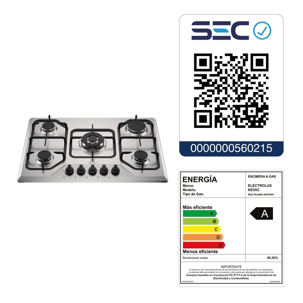 Encimera A Gas 5 Platos Experience Multi Llama Ke5xc Inox image number 11.0